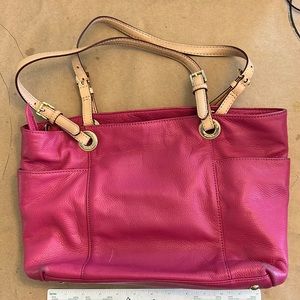 Michael Kors leather pink tote bag